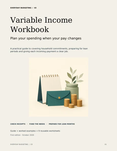 Actual cover of Variable Income Workbook